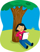 165x217 Woman Reading Under Tree Clip Art Cliparts