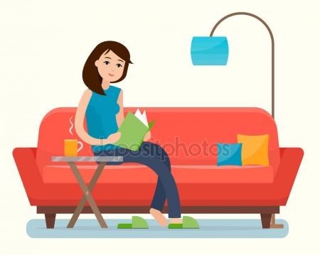 450x359 Woman Reading Book Stock Vectors, Royalty Free Woman Reading Book
