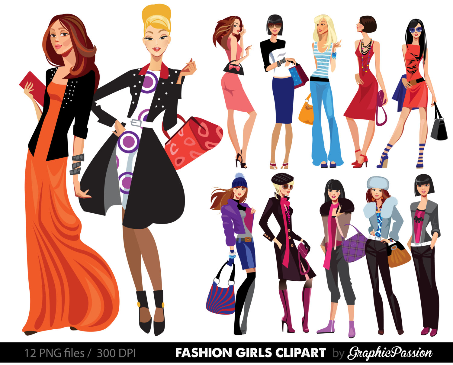 1500x1208 Fashion Lady Clip Art Fashion Girl Digital Shopping Ladies