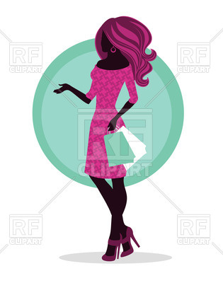 315x400 Fashion Woman With Shopping Bags Royalty Free Vector Clip Art
