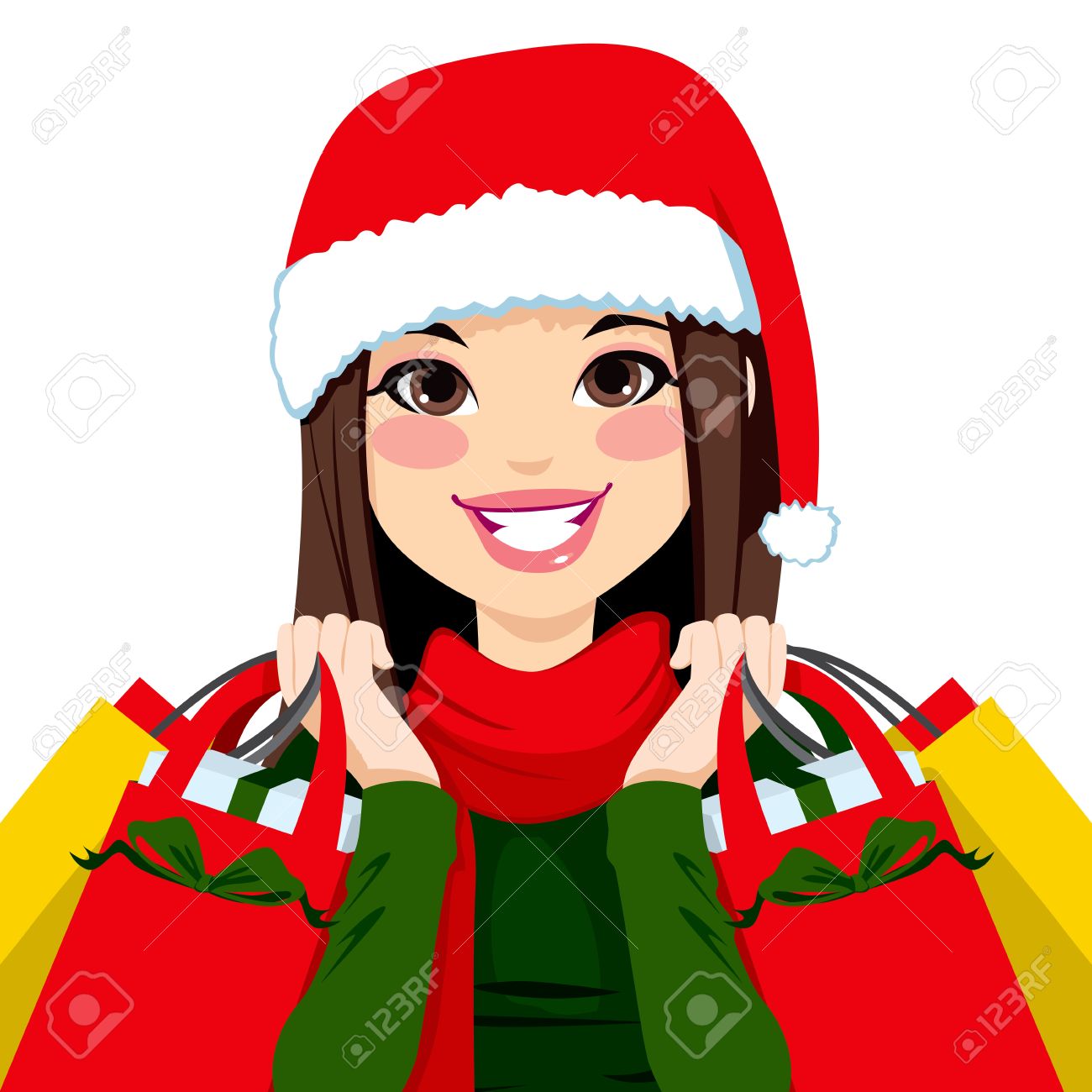 1300x1300 Woman Clipart Christmas Shopping