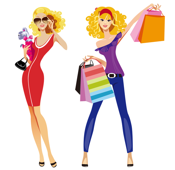 600x584 Free Clip Art Woman Shopping