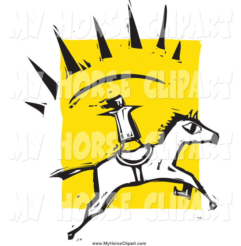 1024x1044 Clip Art Of A Woman Standing On A Running Horse By Xunantunich