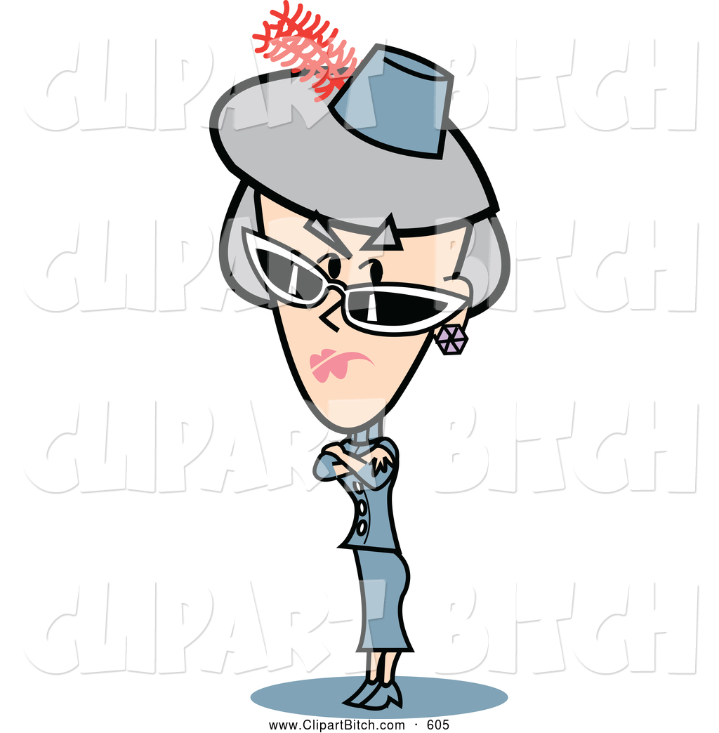 1024x1044 Clip Vector Art Of A Caucasian Mad Retro Granny Woman Standing