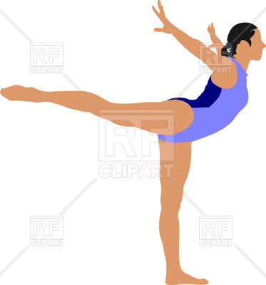 373x400 Woman Gymnast Standing On One Leg Royalty Free Vector Clip Art