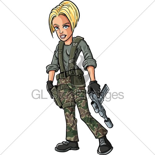 500x500 Military Clipart Woman Soldier