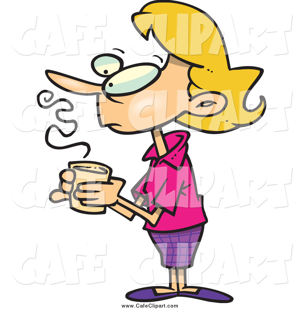 1024x1044 Vector Cartoon Clip Art Of A Thinking Blond White Woman Holding