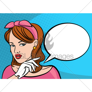 325x325 Vector Comic Woman With Speech Bubble Gl Stock Images