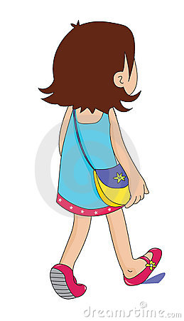 259x450 Art Girl Walking Clipart