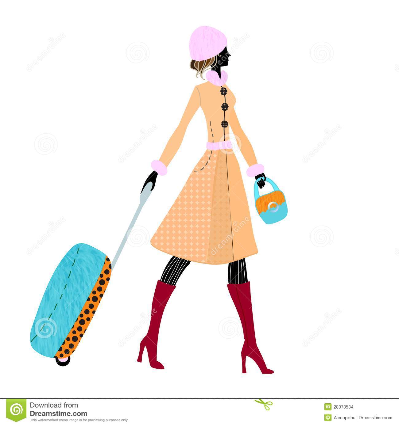 1300x1390 Suitcase Clipart Woman