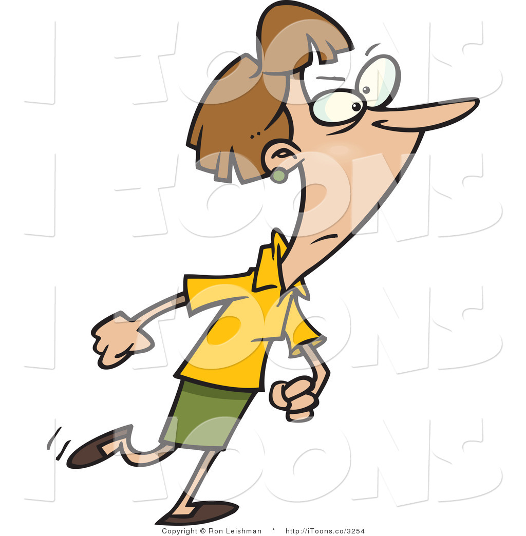 1024x1044 Vector Clip Art Of A Woman Walking Right With A Determined
