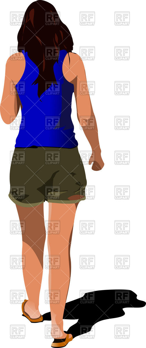 503x1200 Walking Young Woman In Blue Shirt