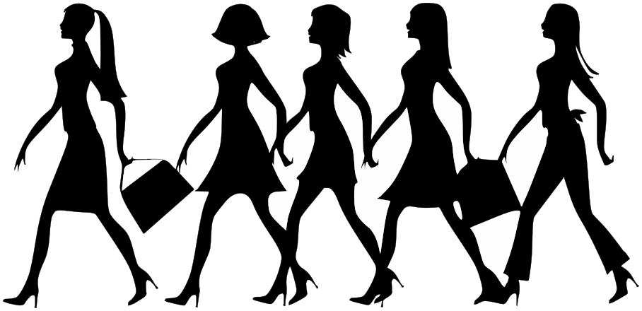 908x440 Women Walking Clip Art Download