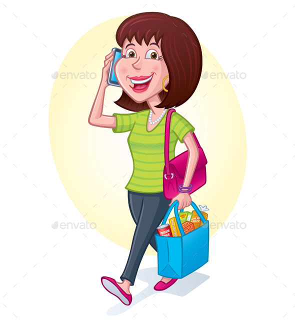 590x646 Lady Walking Clipart
