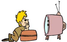 225x142 Boy Watching Tv Clipart