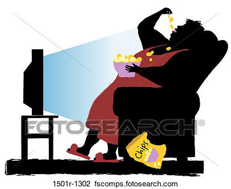 450x368 Stock Photo Of Overweight Woman Watching Tv And Eating Chips