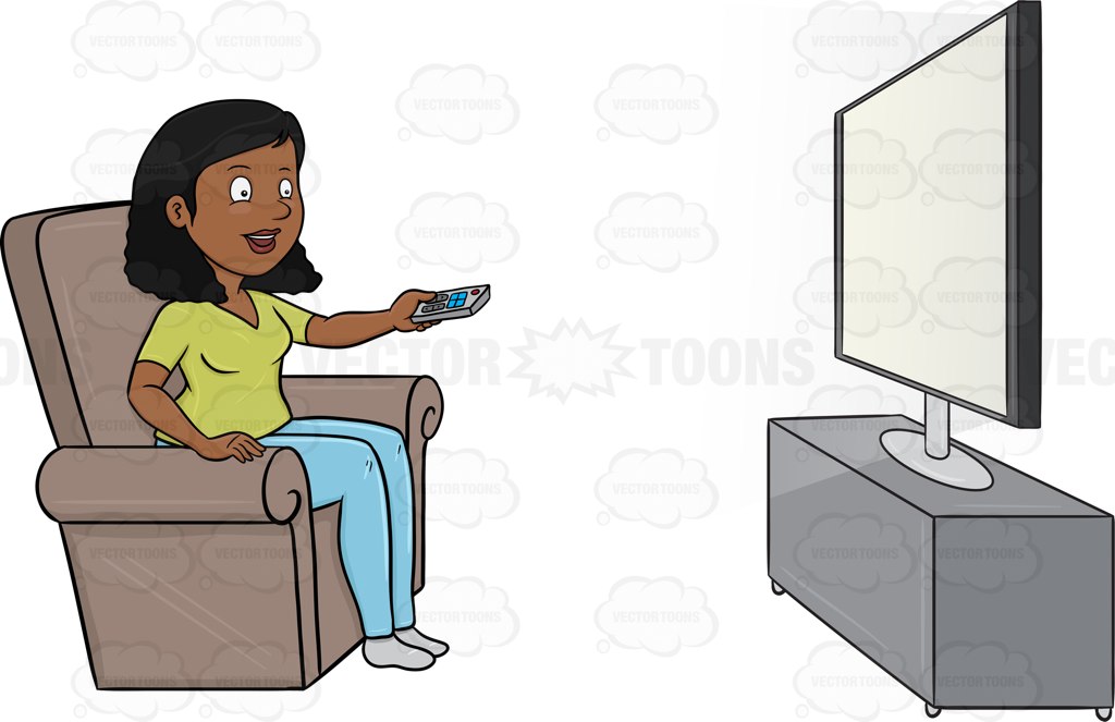 1024x663 A Black Woman Entertaining Herself By Watching A Show On Her Flat