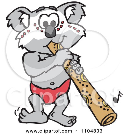 450x470 Clipart Illustration Of A Wombat, Koala And Kangaroo Drinking