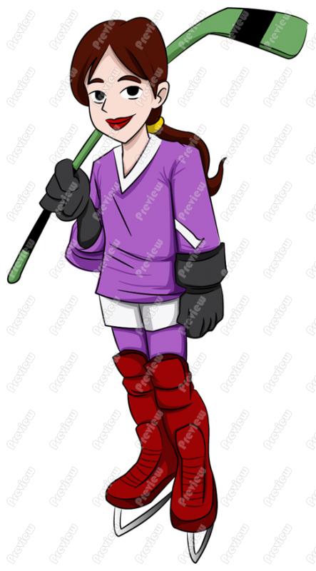 443x800 Woman Hockey Player Clip Art