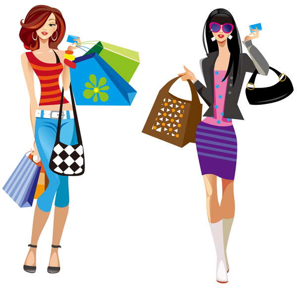 600x597 Women Shopping Clipart