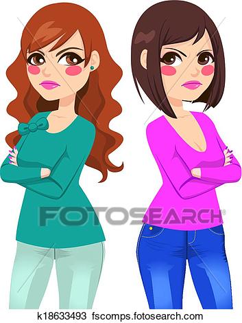 353x470 Clipart Of Angry Women Friends K18633493