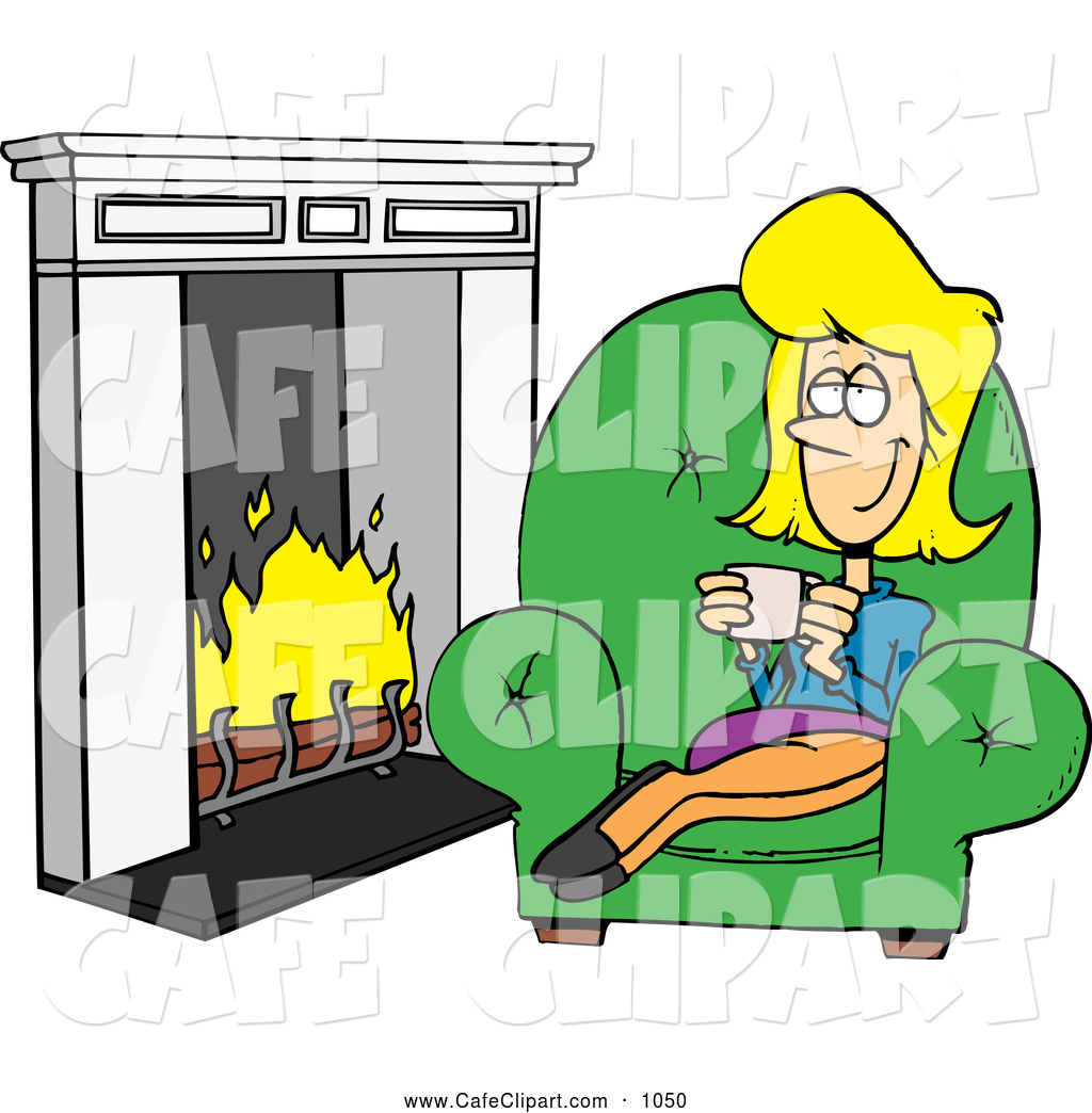 1024x1044 Vector Cartoon Clip Art Of A Relaxed Blond Woman Drinking Coffee