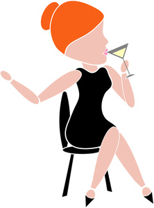 222x300 Woman Drinking Cocktail Clipart