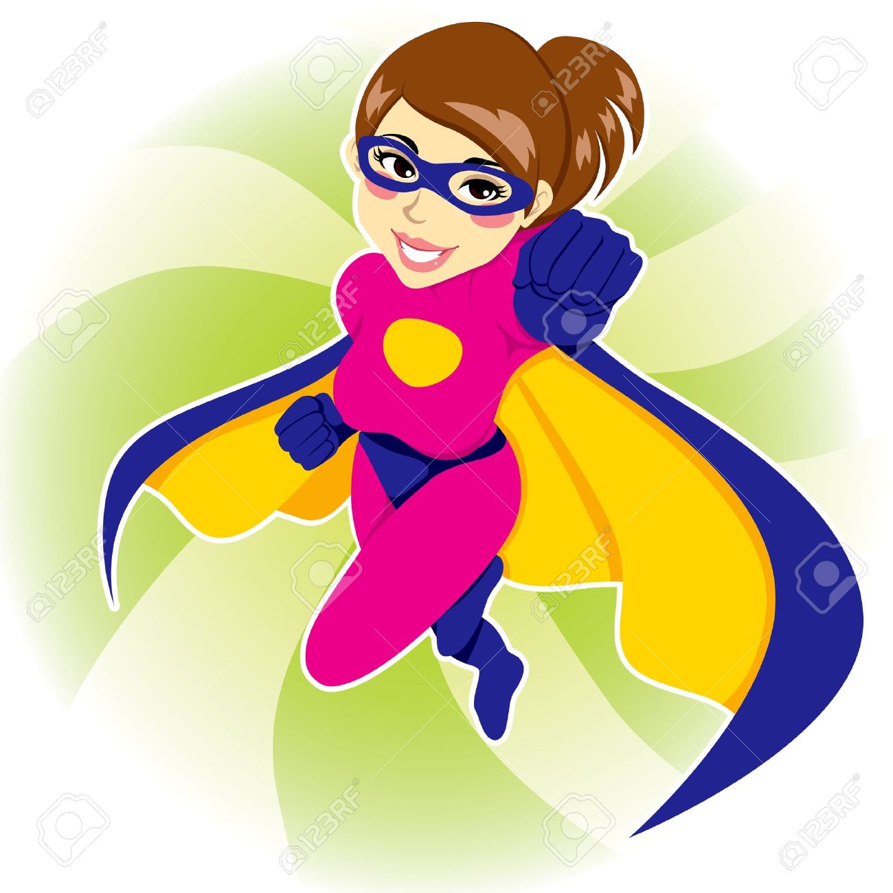 1300x1300 Illustration Of Beautiful Sexy Woman In Superhero Costume Royalty
