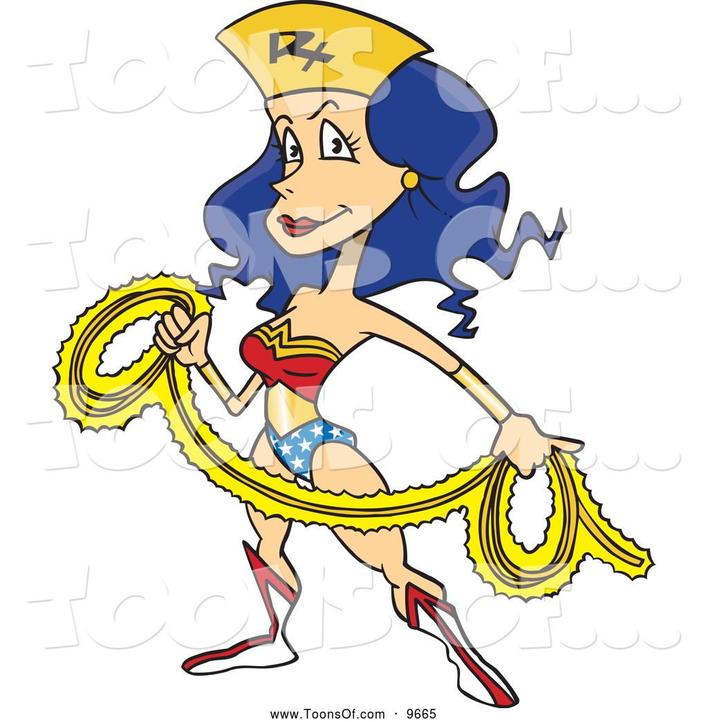 1024x1044 Clipart Of A Cartoon Wonder Nurse With A Rope By Toonaday
