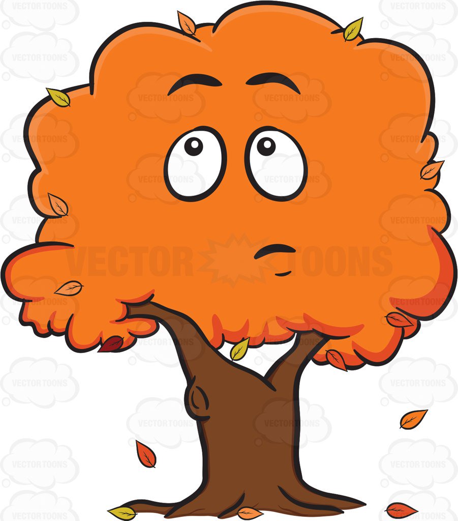 901x1024 A Wondering Tree In Autumn Emoji Cartoon Clipart