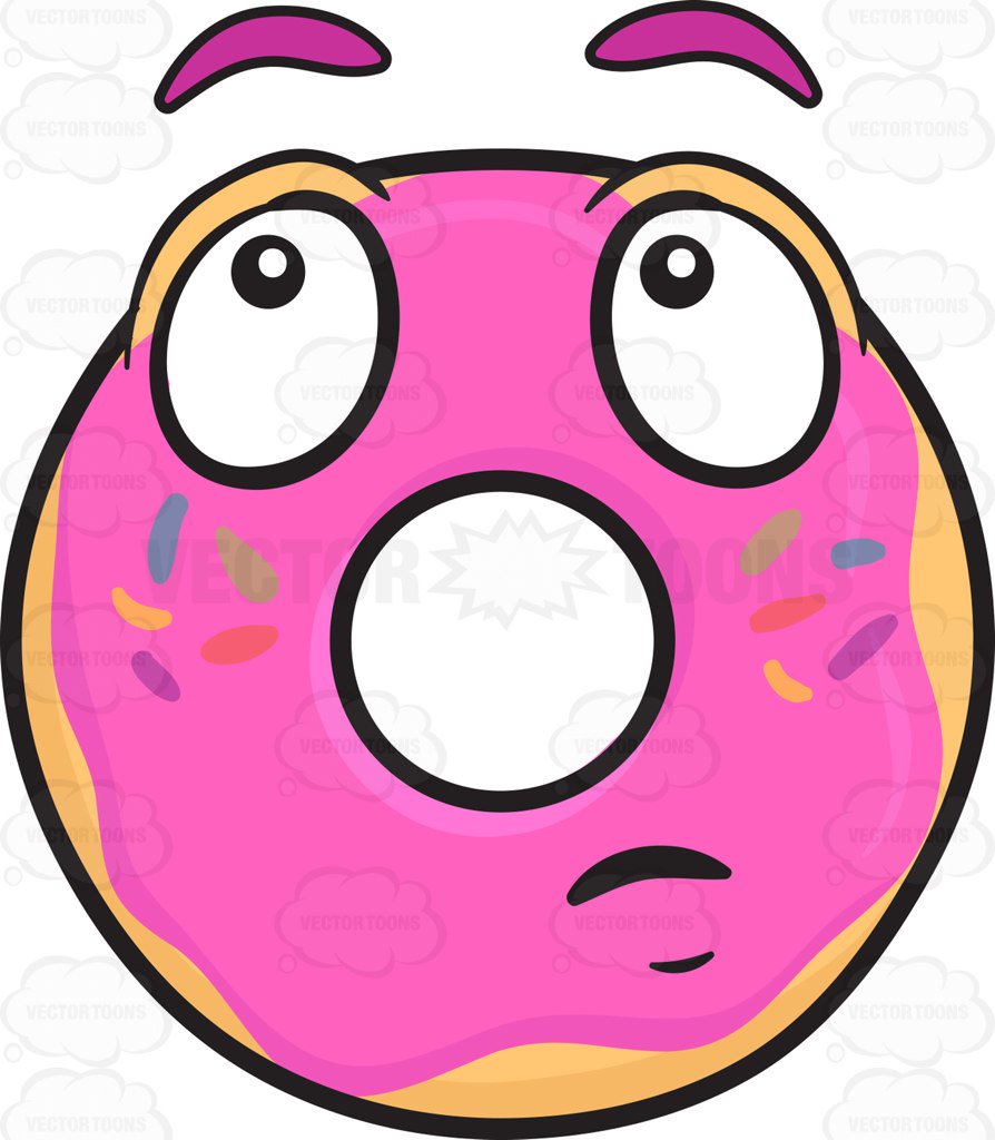 894x1024 Donut With Wondering Look On Face Emoji Cartoon Clipart