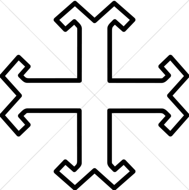 769x776 Contemporary Wood Inlay Cross Cross Clipart