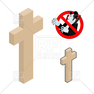 400x400 Wood Cross, Crucifix Against Vampires Royalty Free Vector Clip Art