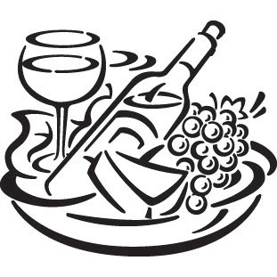 311x311 Fruit, Wine And Cheese Stock Illustration Image Woodburning