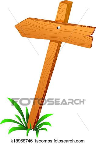 315x470 Clip Art Of Wooden Sign Arrow K18968746