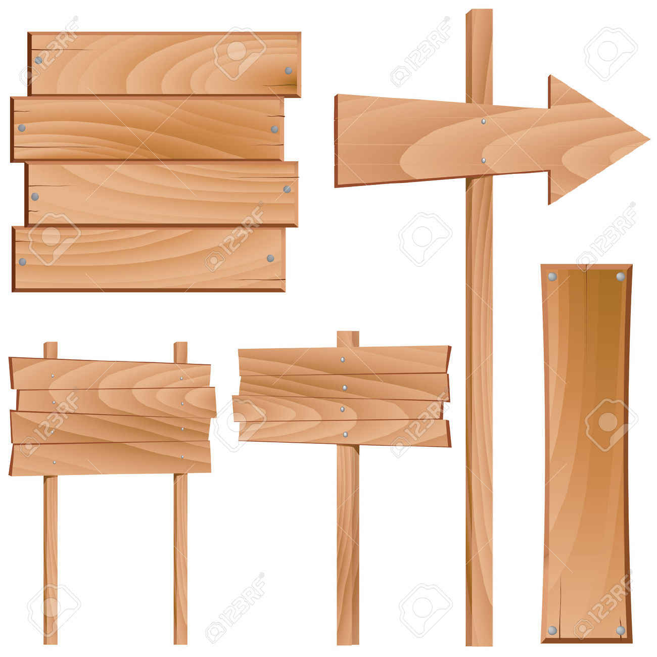 1300x1300 Vector Wood Sign Clipart