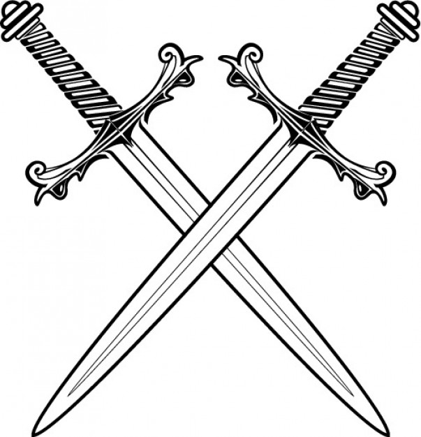 603x626 Drawn Katana Cross