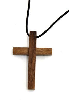 267x400 Block Wood Cross Pendant
