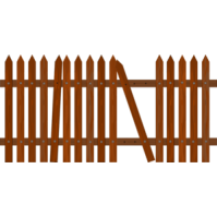 199x199 Fence Clipart Broken Fence