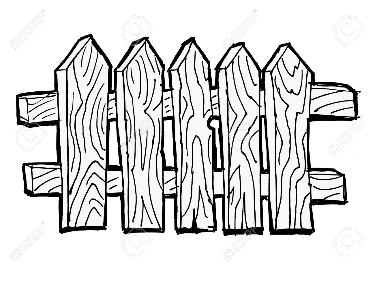 1300x974 Old Wooden, Fence On The White Background Royalty Free Cliparts