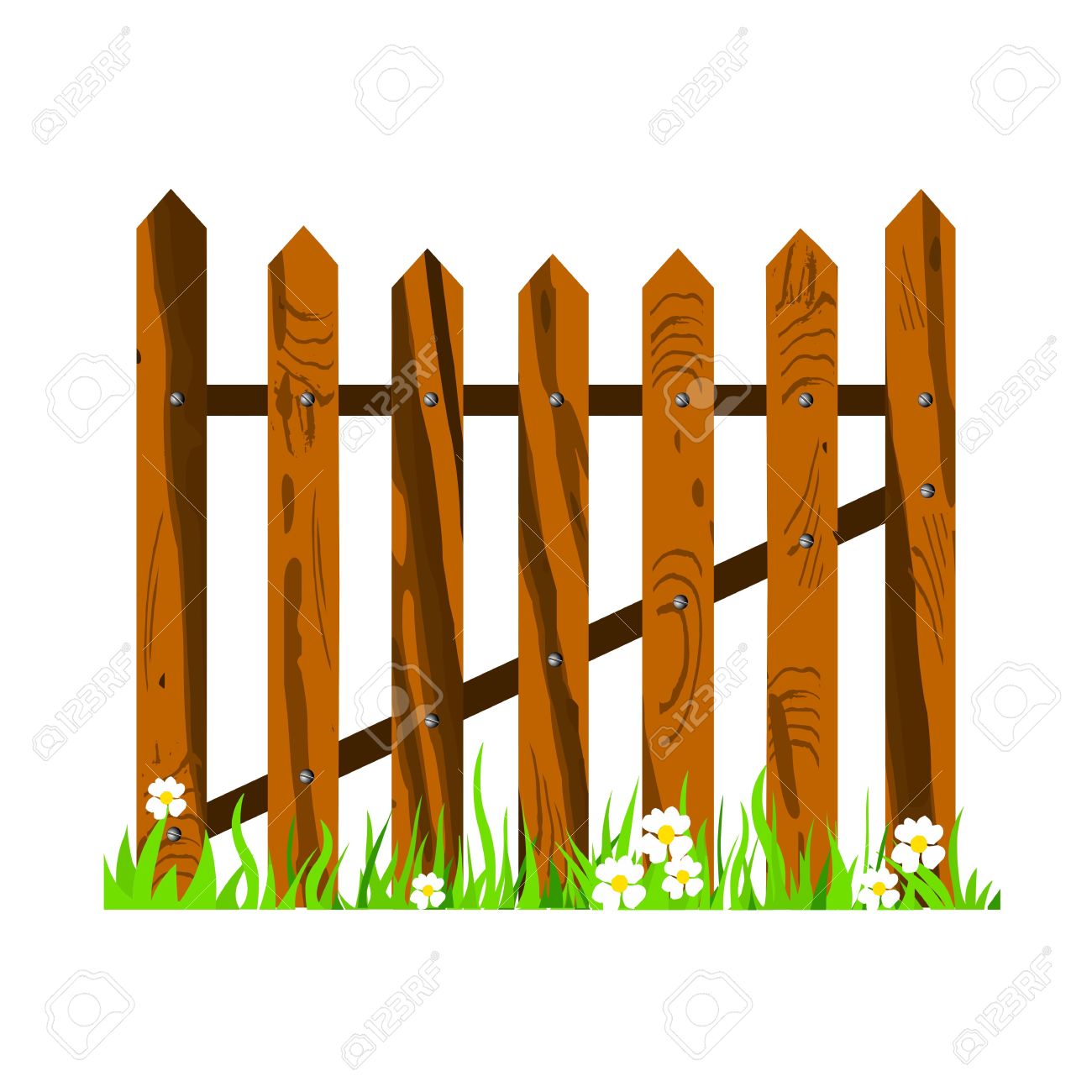 1300x1300 Wooden Fence With Grass And Flowers