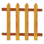 170x170 Clipart Of Wooden Fence In Park With Blue Sky In Background