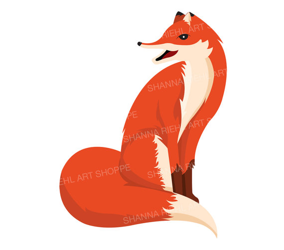 570x502 Woodland Fox Clipart Forest Friends Digital Download Art Fox