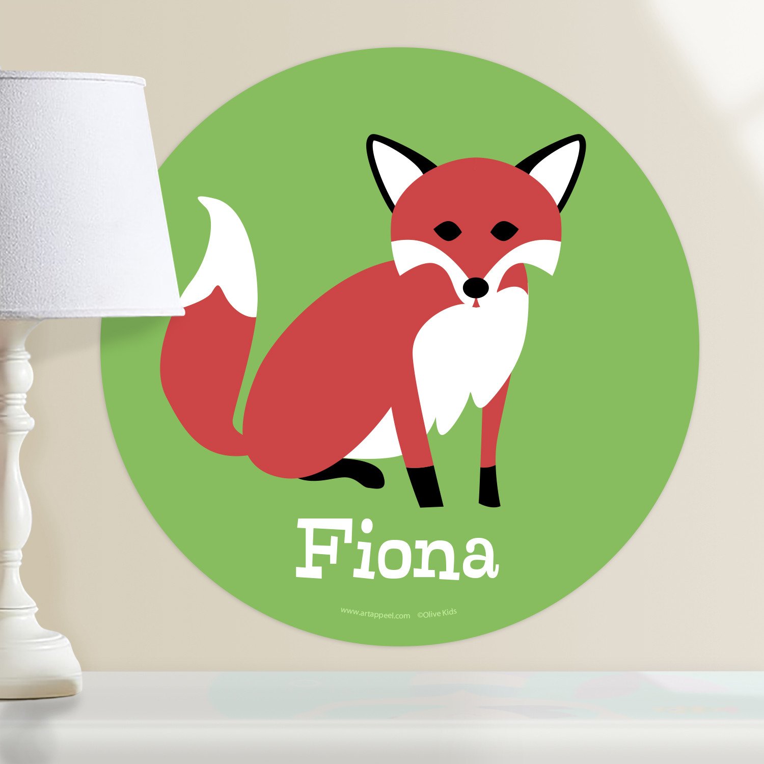 1500x1500 Woodland Fox Personalized Kids Wall Dotz Decal