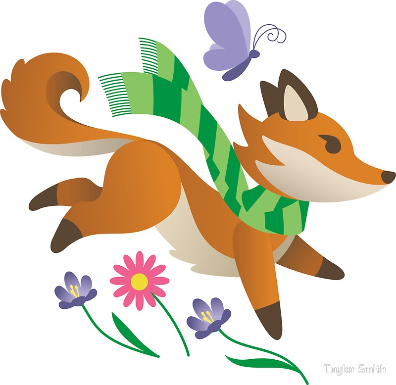 800x778 Woodland Fox With Scarf Spring Stickers By Taylor Smith Redbubble