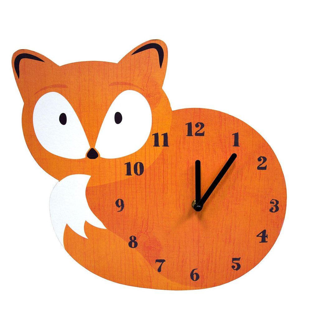 1024x1024 Woodland Fox Wall Clock For Children's Rooms Pasx Uk