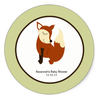324x324 Custom Woodland Fox Stickers Zazzle.ca