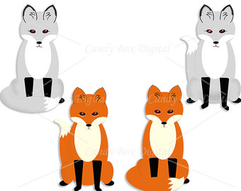 340x270 Fox Clipart Animal Graphics Forest Scrapbooking Clip Art Digital