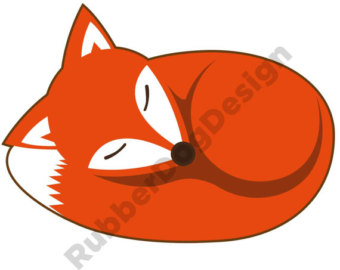340x270 Sleeping Fox Clipart Etsy