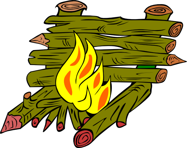 600x473 Fire Catching Wood Clip Art